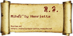 Mihály Henrietta névjegykártya