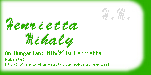 henrietta mihaly business card